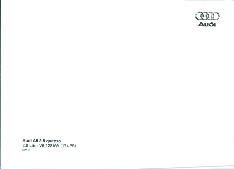 Audi A8 2.8 quattro - Vintage Photograph