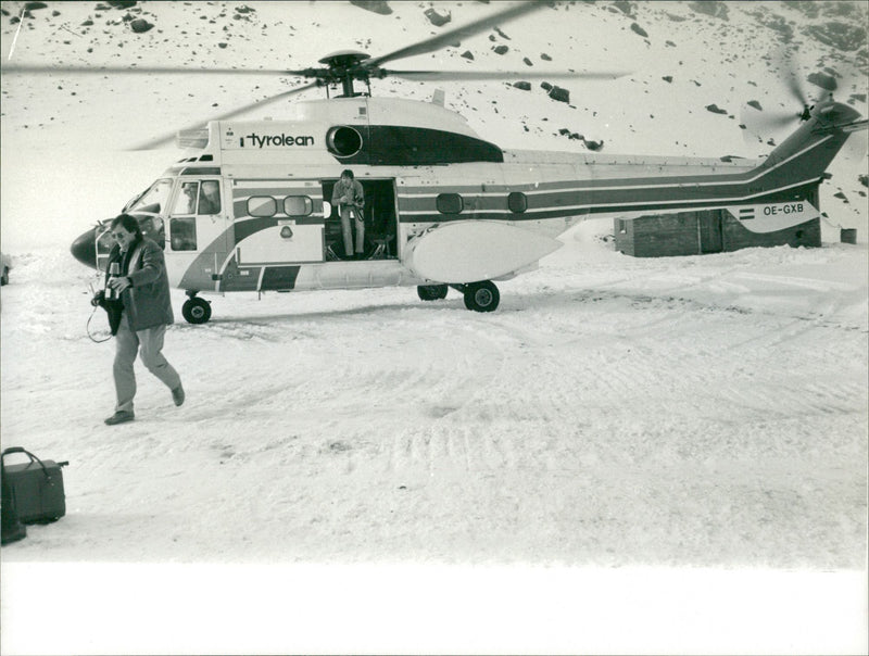 Continental tires winter snow traction testing team. - Vintage Photograph