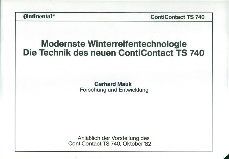 ContiContact TS 740 - Vintage Photograph