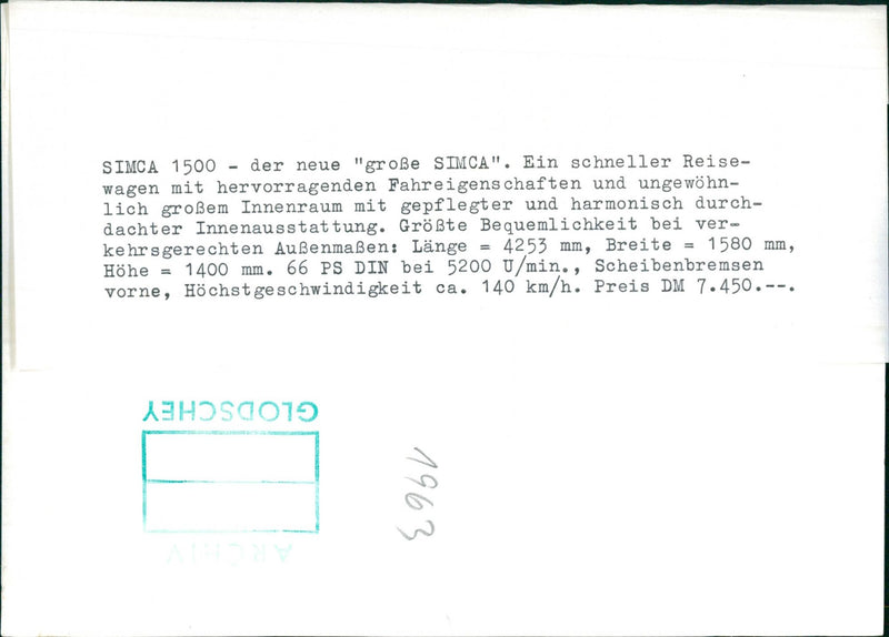 Simca 1500 - Vintage Photograph