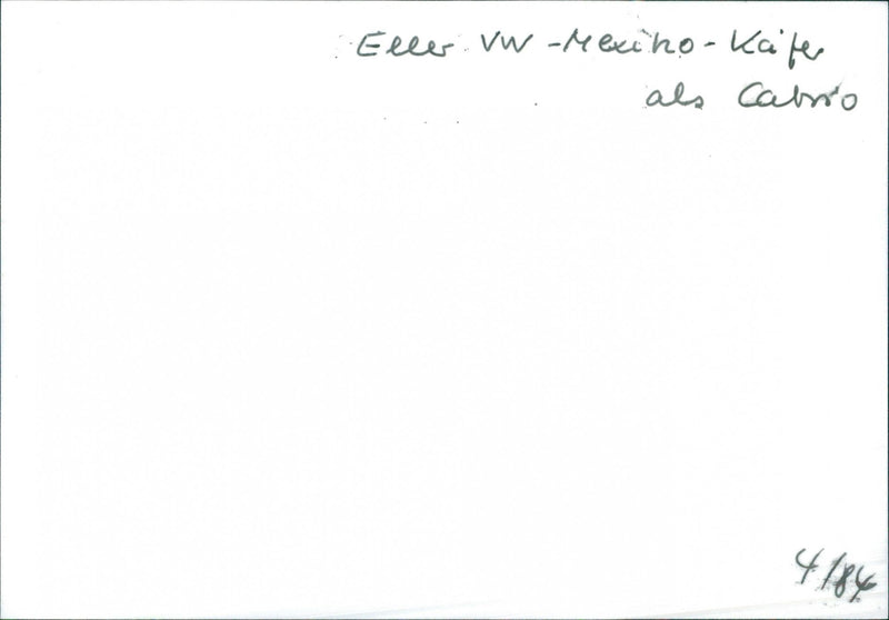 1984 VW Käfer Cabrio  Mexico, Eller - Vintage Photograph