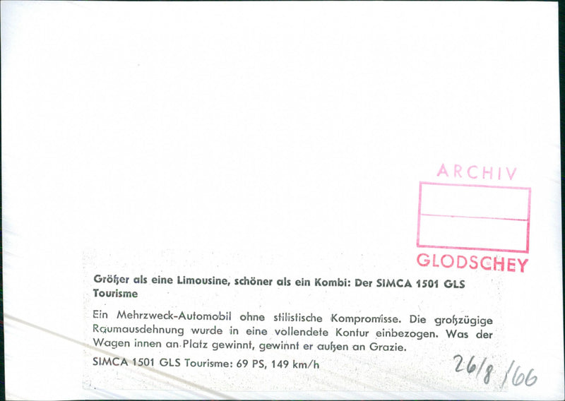 Simca 1501 GLS - Vintage Photograph
