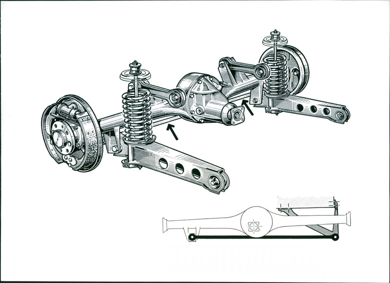 Simca suspension diagram - Vintage Photograph