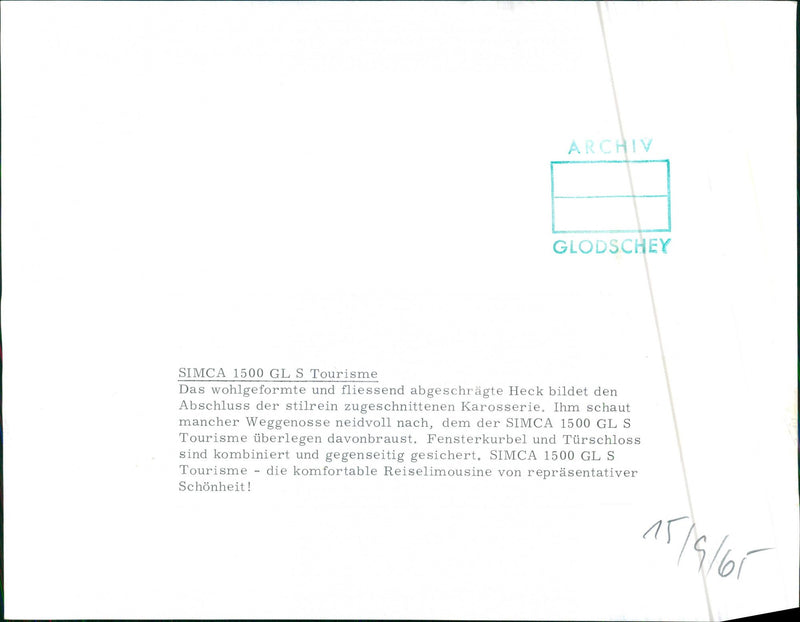 Simca 1500 GL S - Vintage Photograph