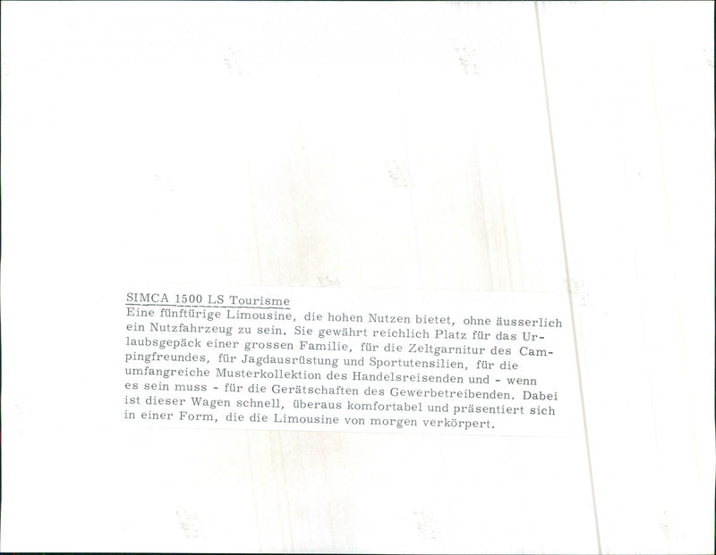 Simca 1500 LS - Vintage Photograph