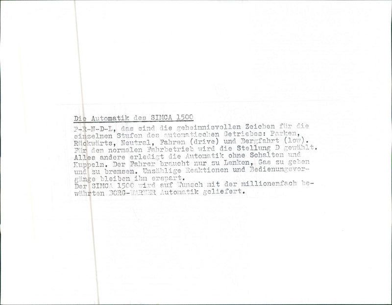 Simca 1500 - Vintage Photograph