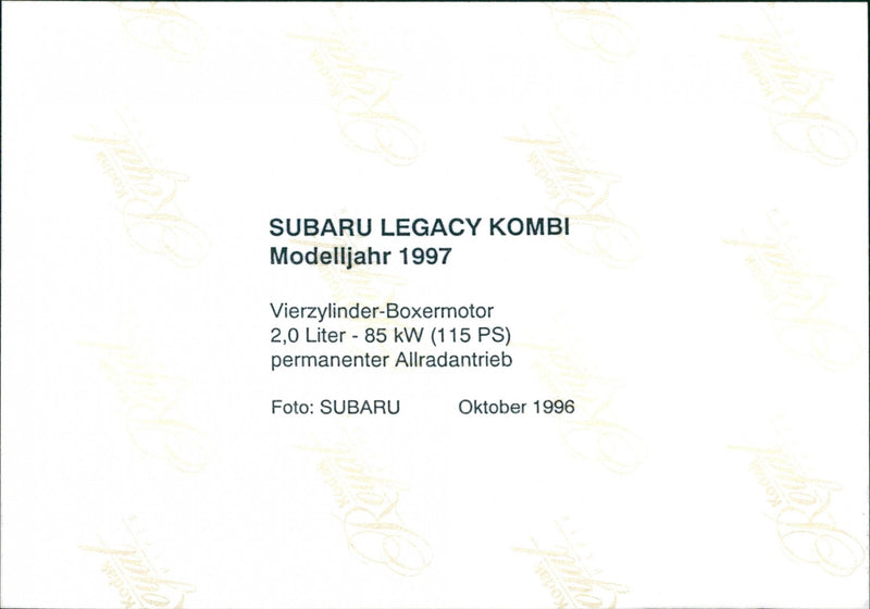 1997 Subaru Legacy Kombi - Vintage Photograph