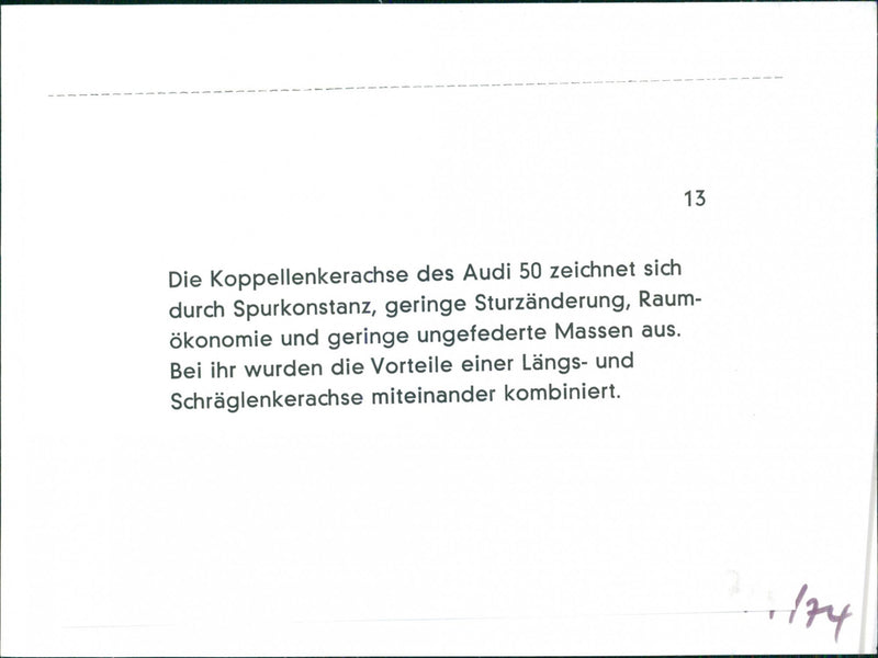 Audi 50 coupling link axle - Vintage Photograph