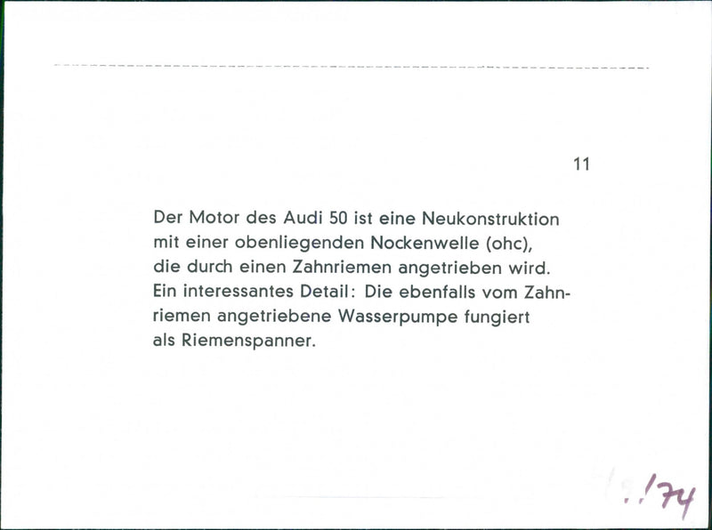 Audi 50 engine - Vintage Photograph