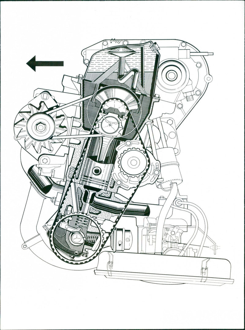 Audi 50 engine - Vintage Photograph