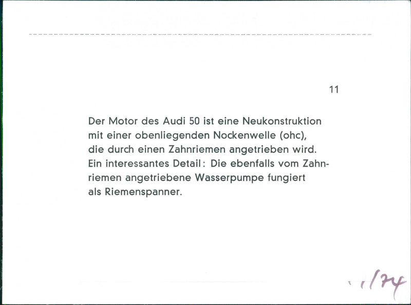 Audi 50 engine cutaway illustration - Vintage Photograph