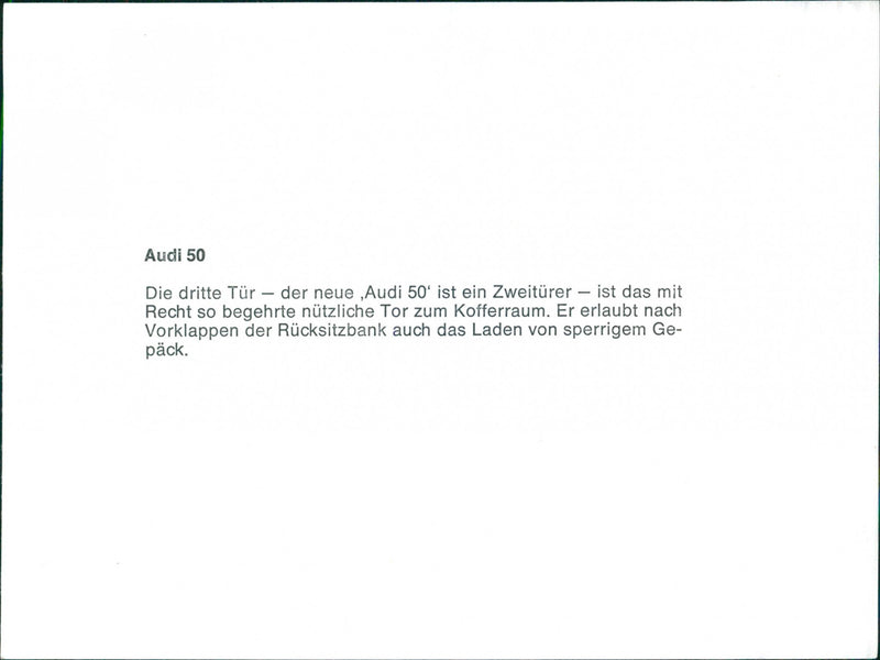 Audi 50 - Vintage Photograph