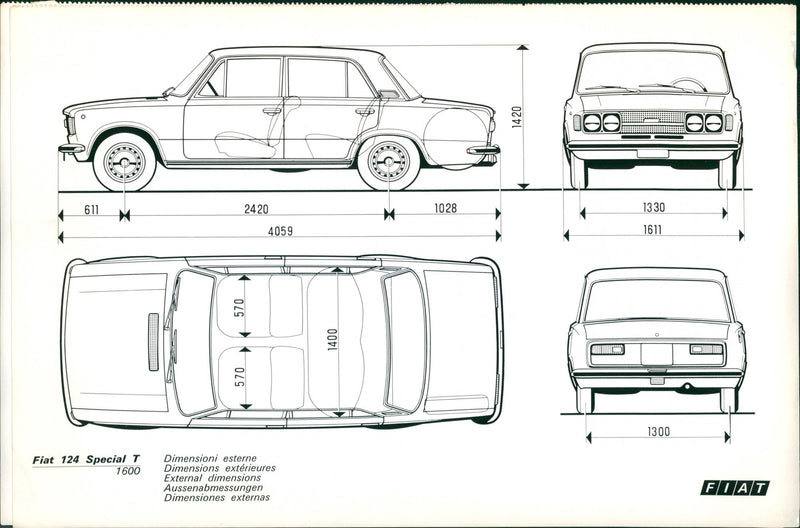 1968 Fiat 124 Special T - Vintage Photograph