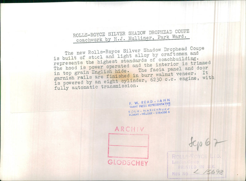 Rolls-Royce Silver Shadow - Vintage Photograph