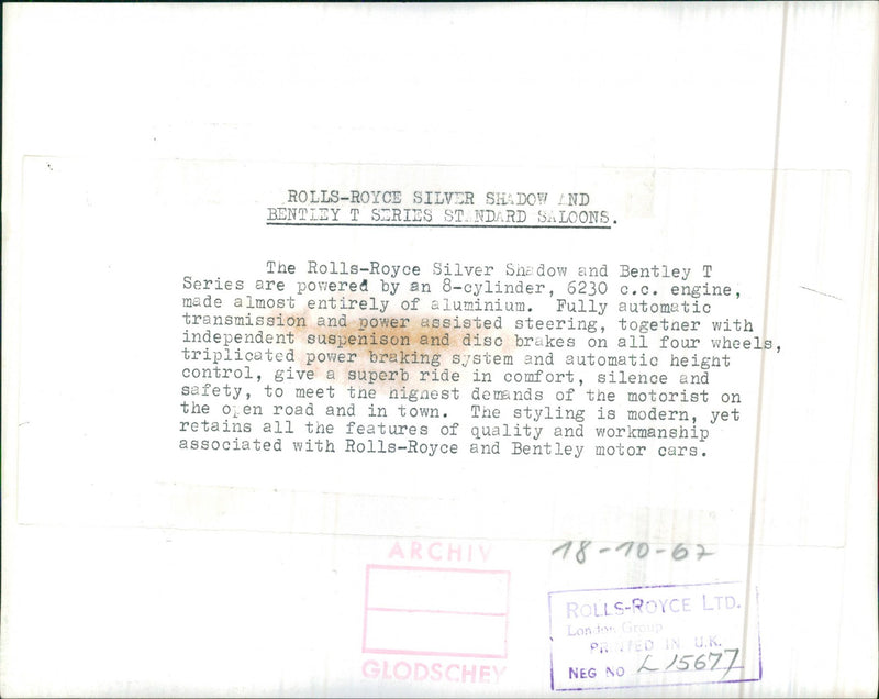 Rolls-Royce Silver Shadow - Vintage Photograph