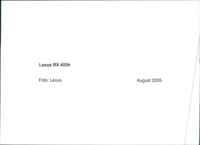 2005 Lexus RX 400h - Vintage Photograph