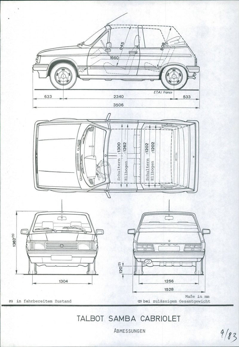 1983 Talbot Samba Cabriolet - Vintage Photograph