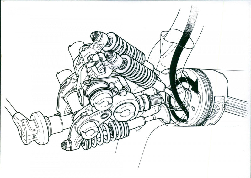 Illustration of  Intake Process in the 1991 Honda VTEC-E Engine - Vintage Photograph