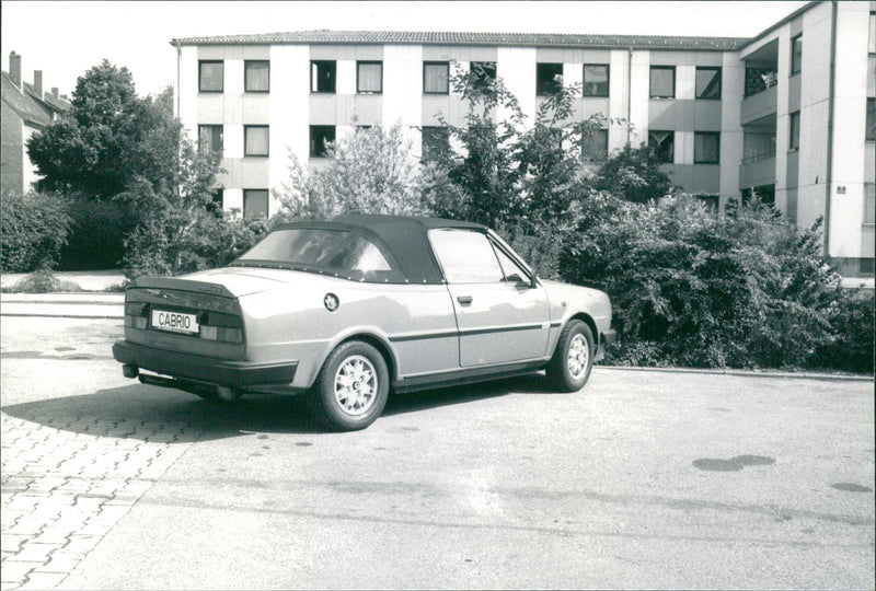 1985 Skoda Rapid 130 Cabriolet, side and rear view - Vintage Photograph