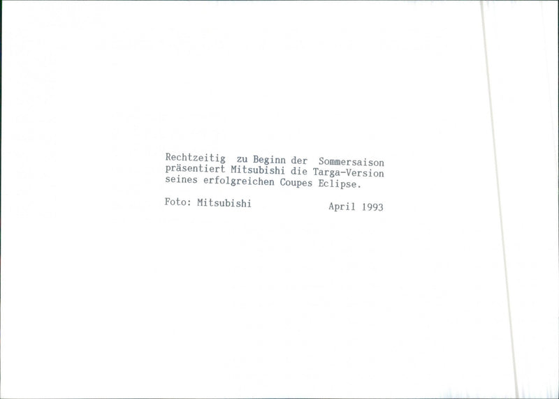 1993 Mitsubishi Eclipse Targa - Vintage Photograph