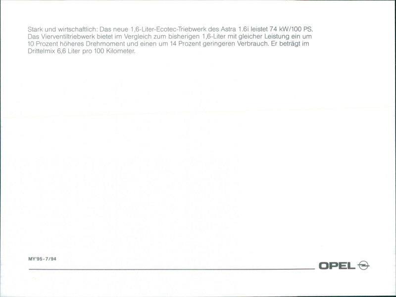 1995 Opel Astra 1.6i - Vintage Photograph