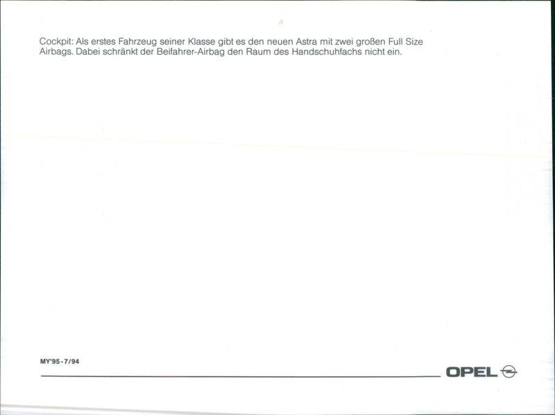 1995 Opel Astra - Vintage Photograph