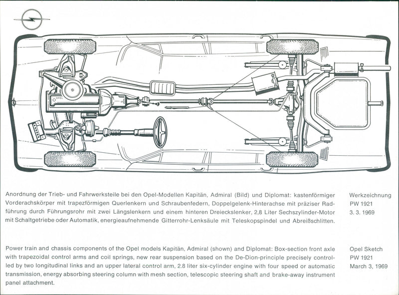 1969 Opel Models Kapitän, Admiral and Diplomat - Vintage Photograph