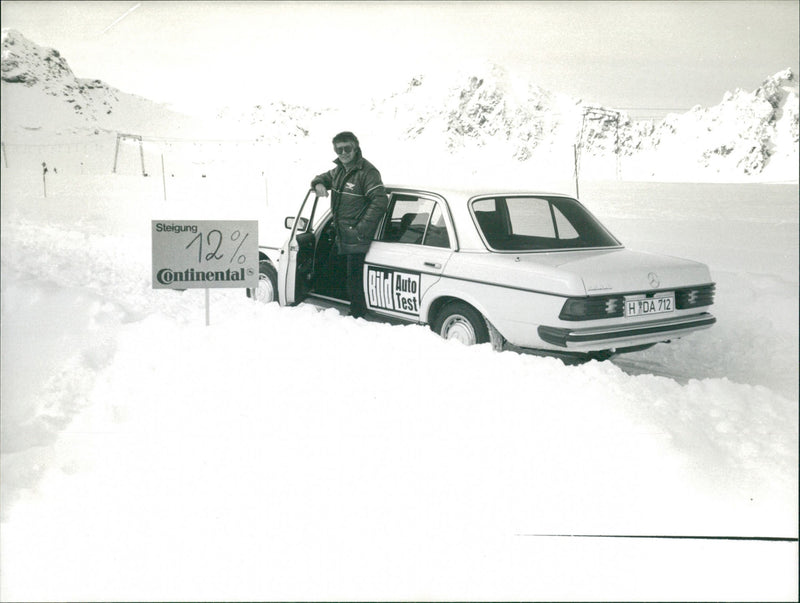 Continental tires winter snow traction testing - Vintage Photograph