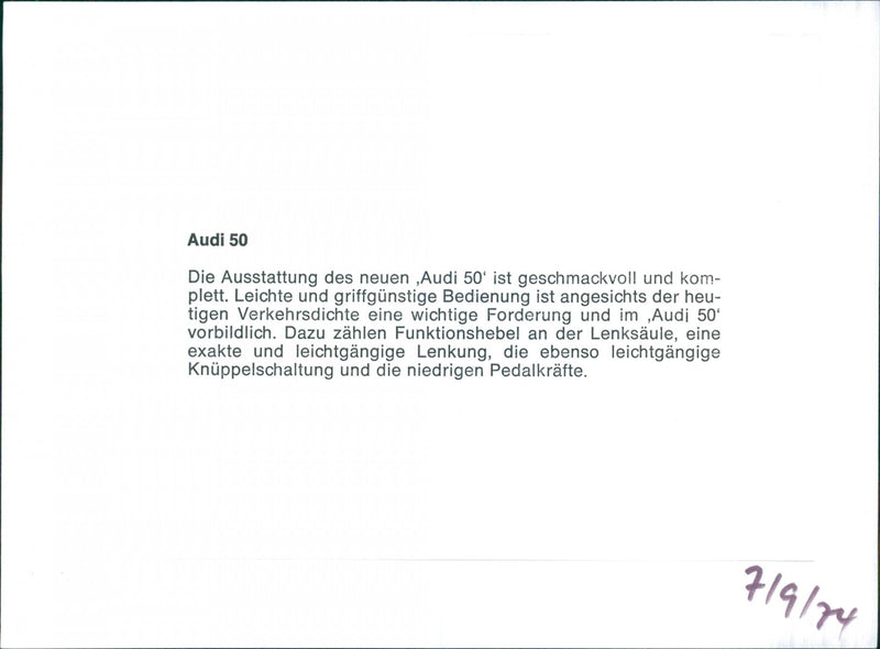 Audi 50 - Vintage Photograph