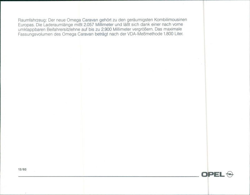 Opel Omega Carvan - Vintage Photograph