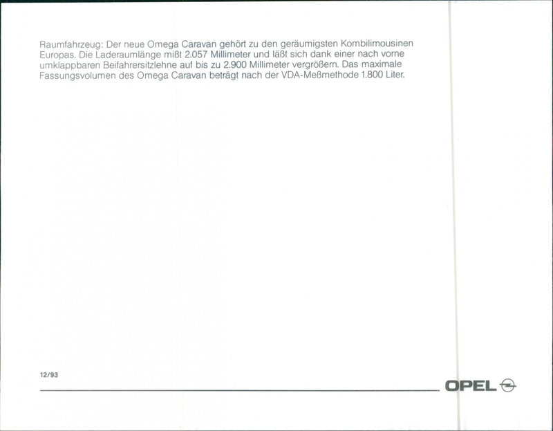 Opel Omega Caravan - Vintage Photograph