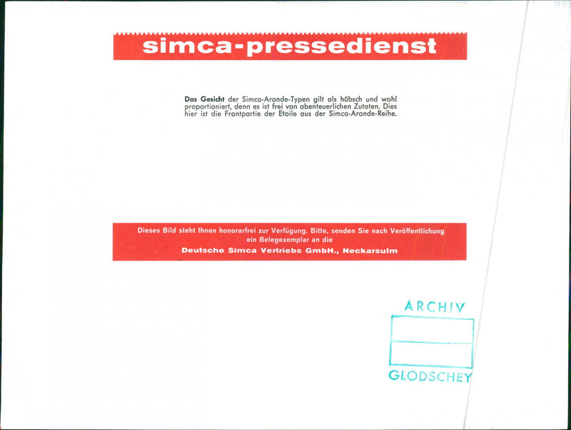 Simca Aronde Etoile - Vintage Photograph