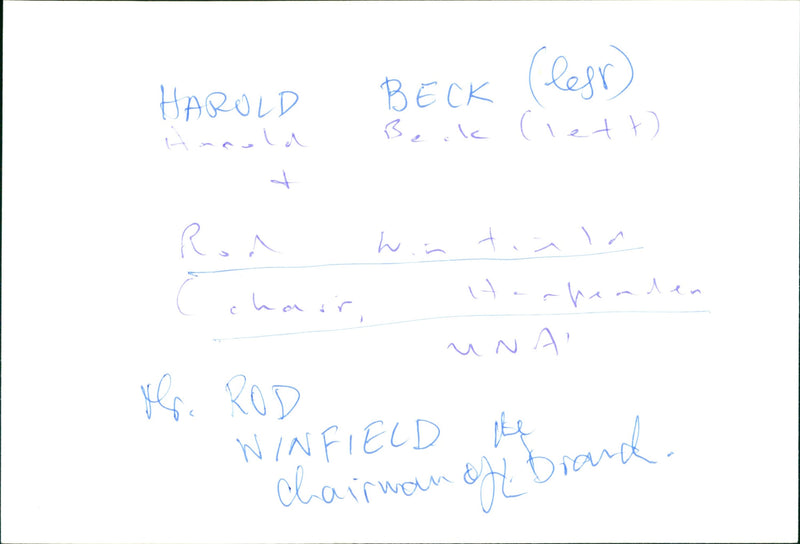 Harold Beck and Rod Winfield - Vintage Photograph