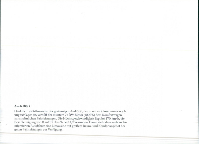 Audi 100 5 - Vintage Photograph