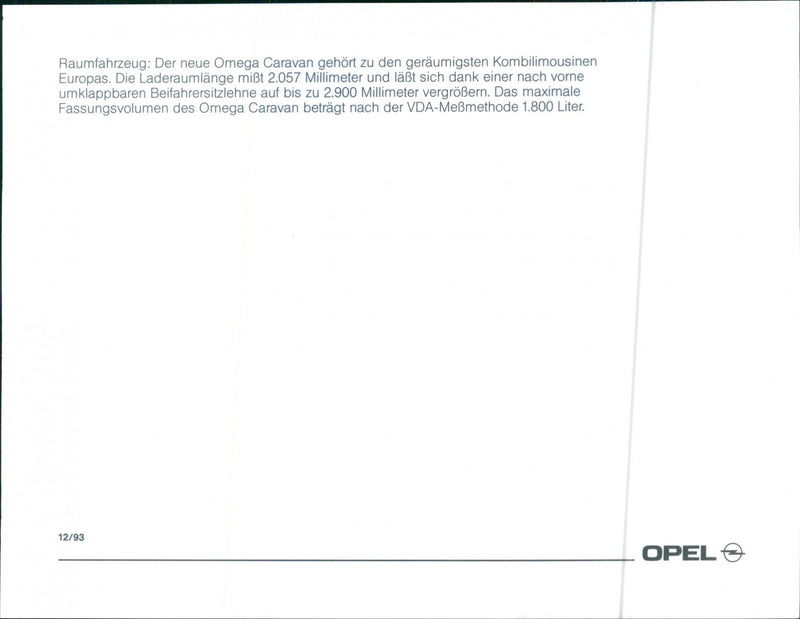 1994 Opel Omega Caravan - Vintage Photograph