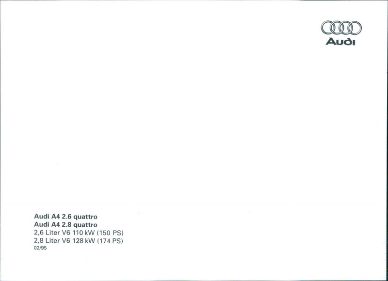Audi A4 2.6 Quattro, 1995 - Vintage Photograph