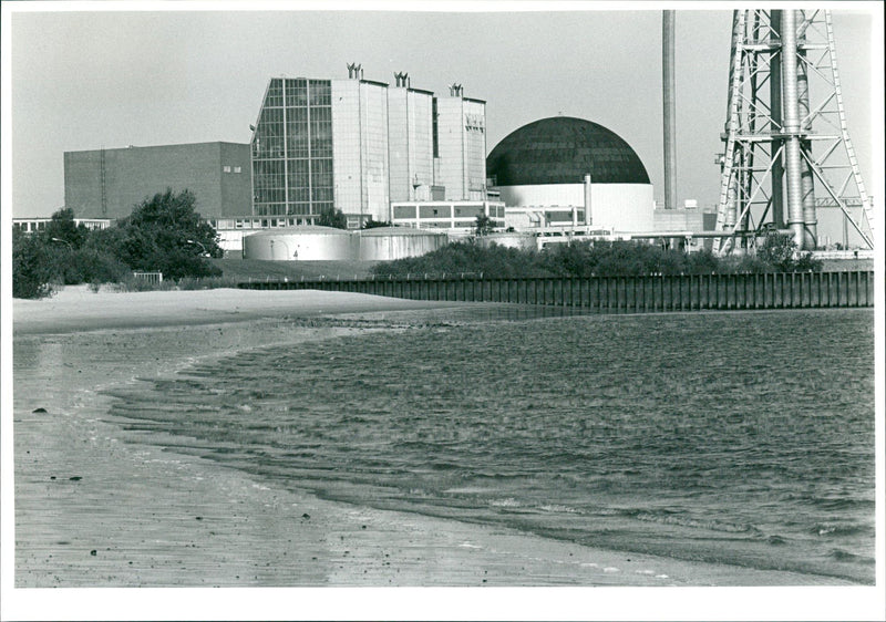 Stade nuclear power plant on the Elbe - Vintage Photograph