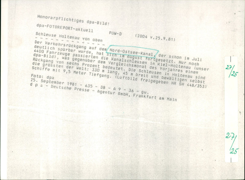 Lock Holtenau - Vintage Photograph