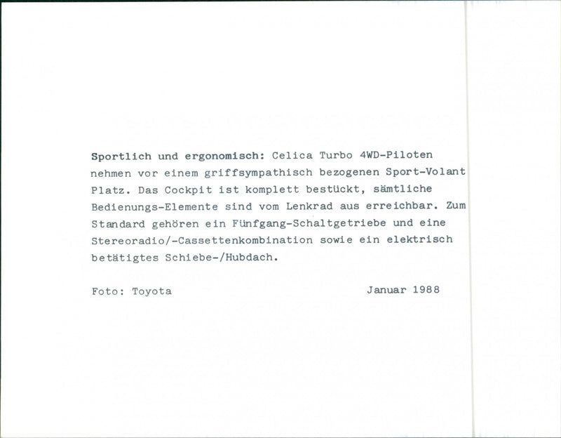 1988 Toyota Celica - Vintage Photograph