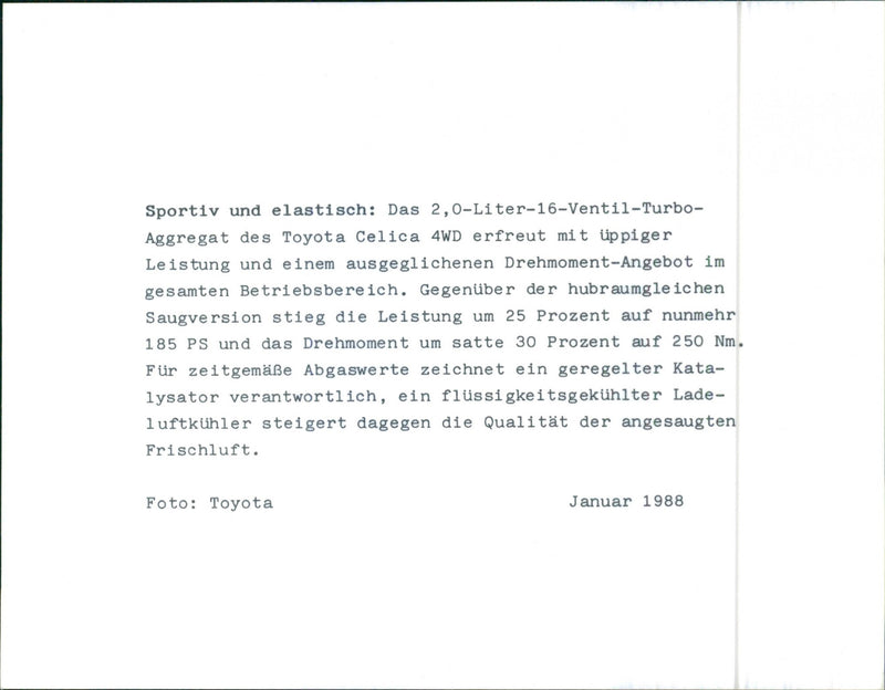 1988 Toyota Celica - Vintage Photograph