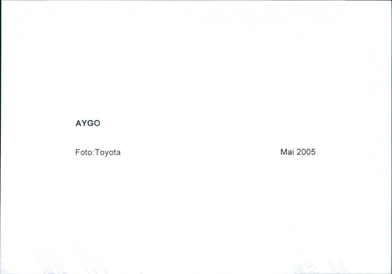 2005 Toyota Aygo - Vintage Photograph