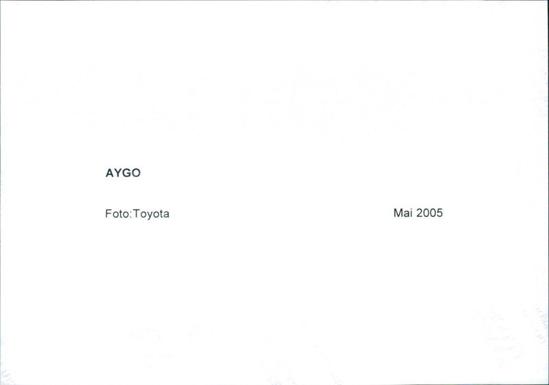 2005 Toyota Aygo - Vintage Photograph