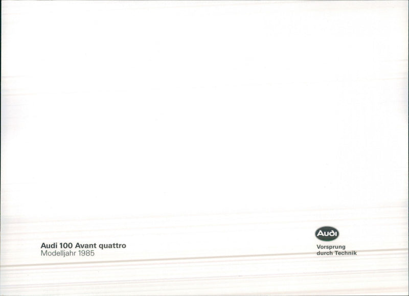 Audi 100 Avant Quattro, 1985 - Vintage Photograph