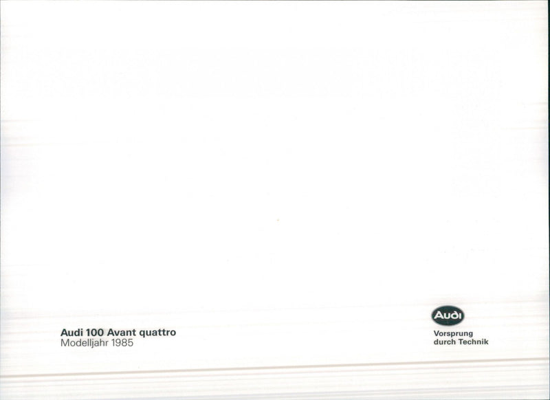 Audi 100 Avant Quattro, 1985 - Vintage Photograph