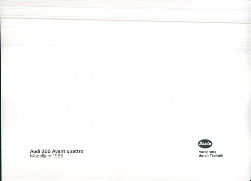 Audi 200 Avant Quattro, 1985 - Vintage Photograph