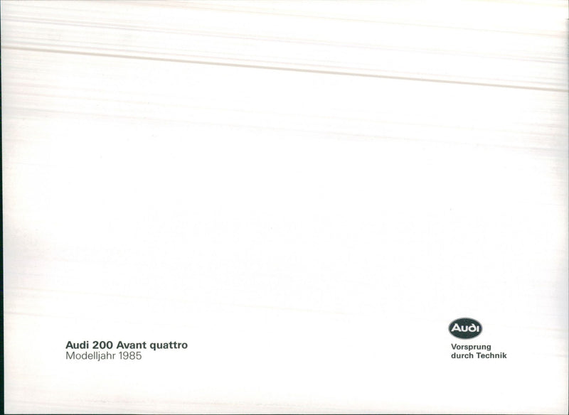 Audi 200 Avant Quattro, 1985 - Vintage Photograph