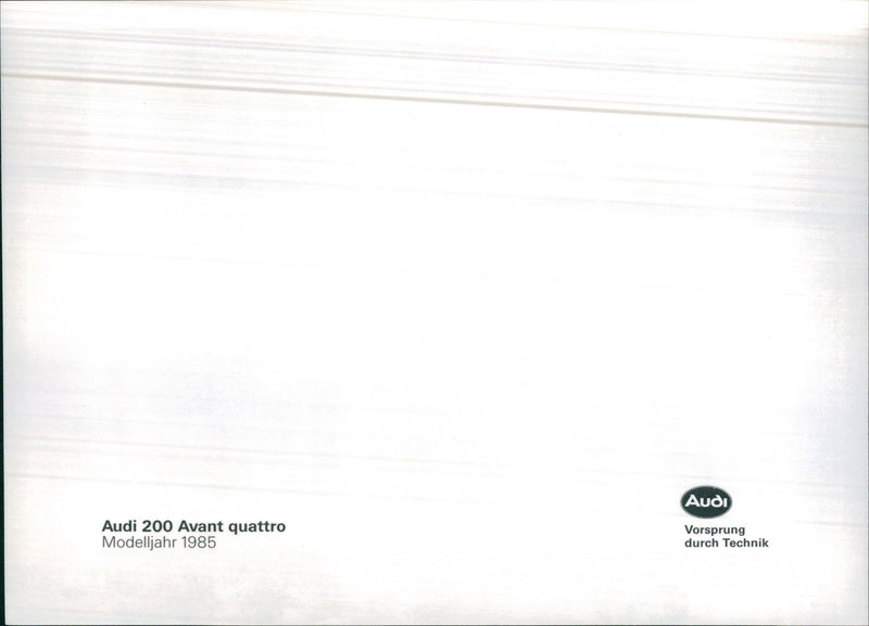 Audi 200 Avant Quattro, 1985 - Vintage Photograph