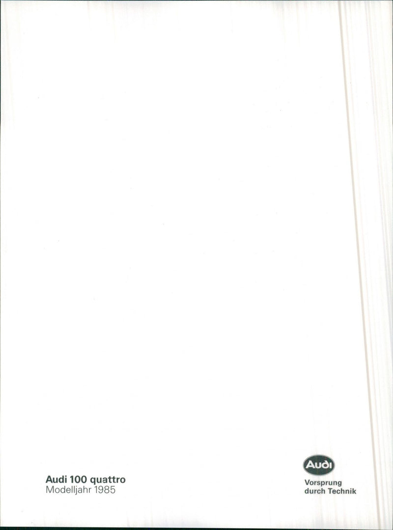Audi 100 Quattro, 1985 - Vintage Photograph