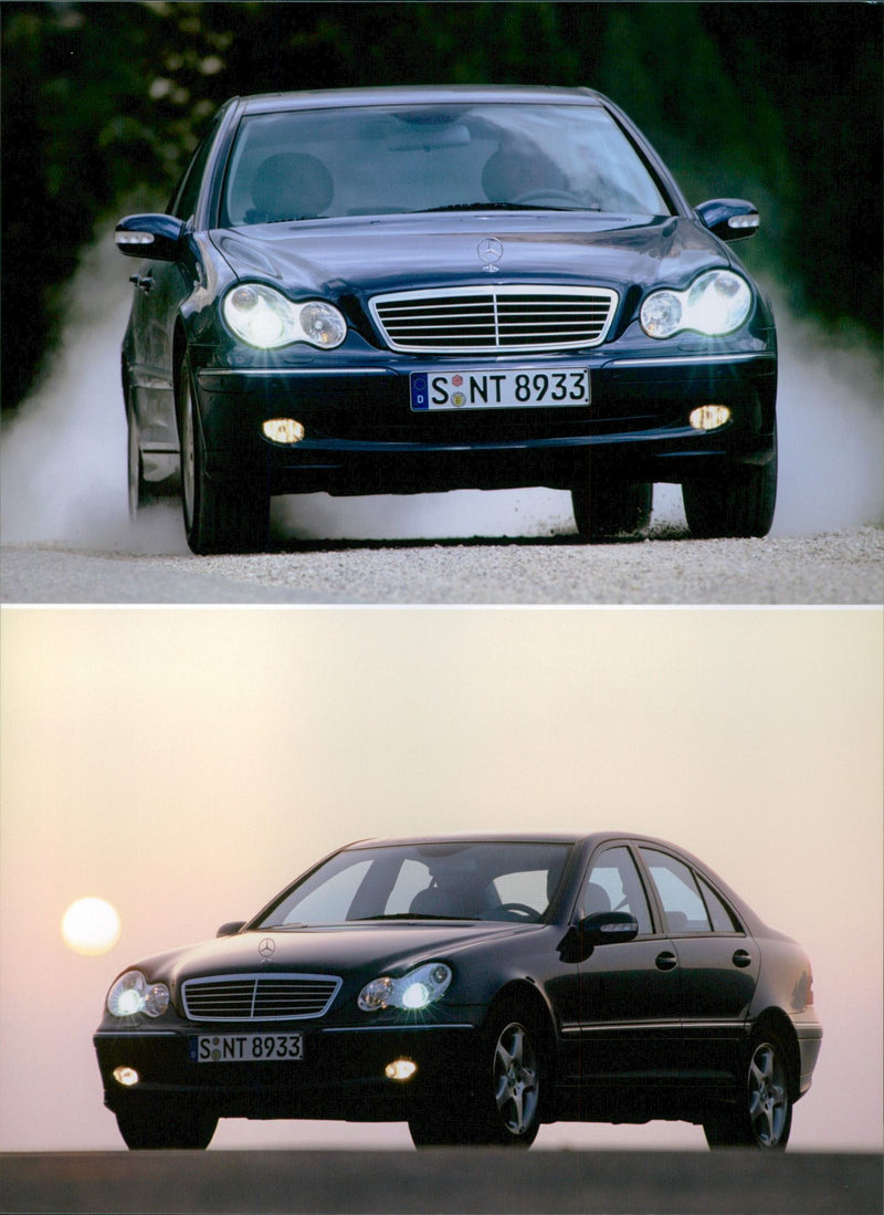 Powerful Bi-xenon Headlamps of the Mercedes-Benz C-Class 2002 - Vintage Photograph