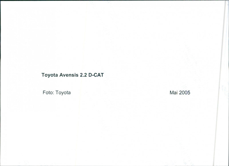 Toyota Avensis 2.2 D-CAT - Vintage Photograph